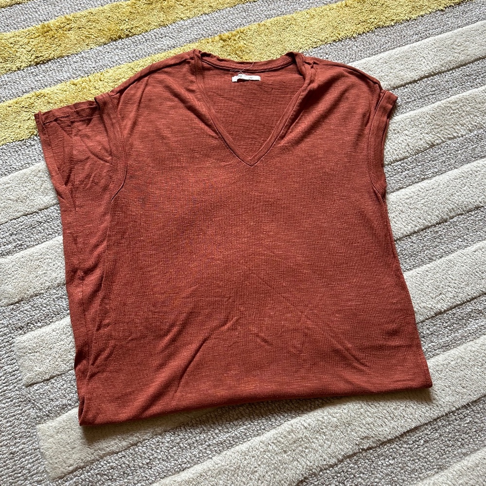 Madewell Horizon Midi Dress Orange Size M